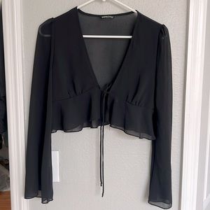 Sheer long sleeve top